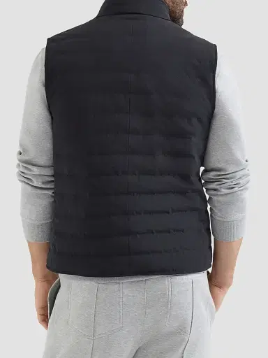 Brunello Cucinelli Men's Bonded Taffeta Lightweight Down Vest | Thumbnail 3 Brunello Cucinelli Men's Bonded Taffeta Lightweight Down Vest | Thumbnail 3