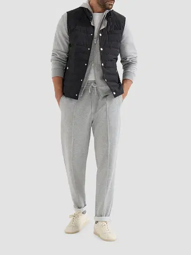 Brunello Cucinelli Men's Bonded Taffeta Lightweight Down Vest | Thumbnail 6 Brunello Cucinelli Men's Bonded Taffeta Lightweight Down Vest | Thumbnail 6