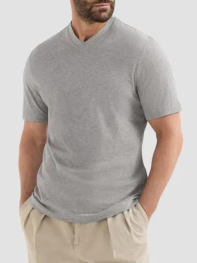 Brunello Cucinelli Men's Cotton Jersey V-Neck T-Shirt | Thumbnail 2 Brunello Cucinelli Men's Cotton Jersey V-Neck T-Shirt | Thumbnail 2