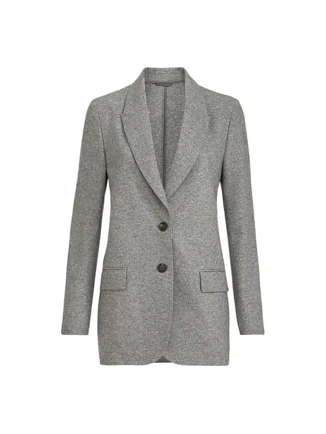 Brunello Cucinelli Women's Cashmere Jersey Deconstructed Blazer - Grey