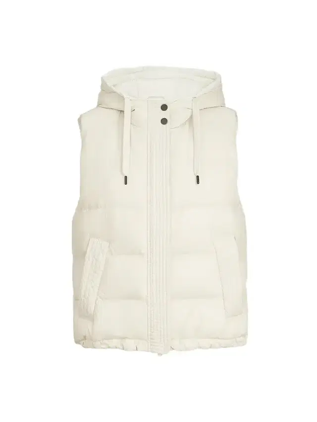 Brunello Cucinelli Women's Lightweight Matte Nylon Down Vest - Milk