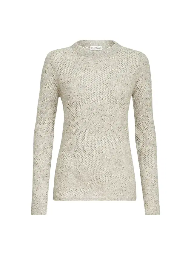 Brunello Cucinelli Women's Lace Flowers Sweater -