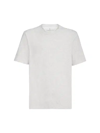 Brunello Cucinelli Men's Cotton Jersey Crewneck T-Shirt - Pearl - Size XXXXL | Thumbnail 1 Brunello Cucinelli Men's Cotton Jersey Crewneck T-Shirt - Pearl - Size XXXXL | Thumbnail 1