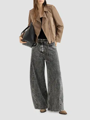 Brunello Cucinelli Women's Suede Biker Jacket | Thumbnail 6 Brunello Cucinelli Women's Suede Biker Jacket | Thumbnail 6