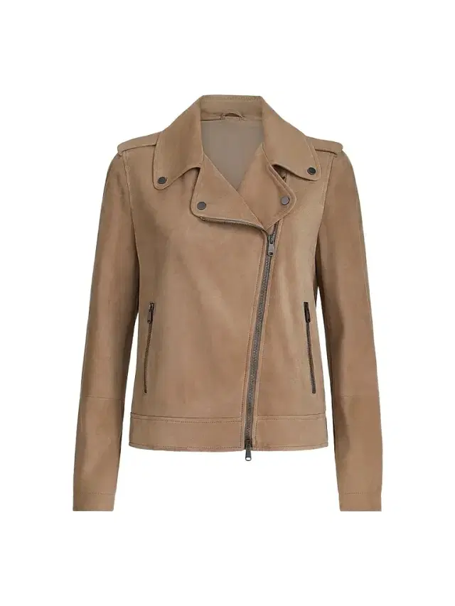 Brunello Cucinelli Women's Suede Biker Jacket - Hazelnut