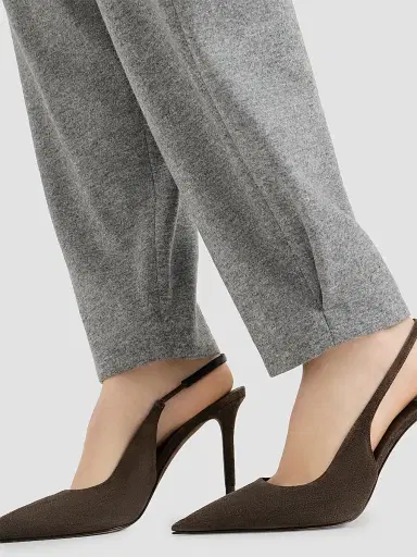 Brunello Cucinelli Women's Cashmere Jersey Tailored Trousers - Grey | Thumbnail 4