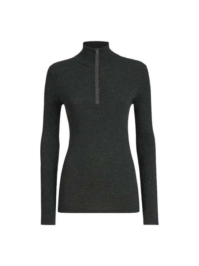 Brunello Cucinelli Women's Virgin Wool and Cashmere Lightweight Ribbed Turtleneck Sweater - Anthracite