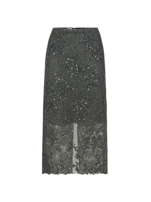 Brunello Cucinelli Women's Dazzling Lace Embroidery Pencil Skirt