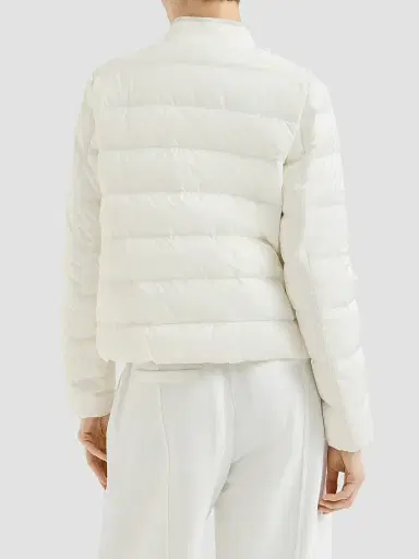 Brunello Cucinelli Women's Water-Resistant Matte Nylon Down Jacket with Logo | Thumbnail 4