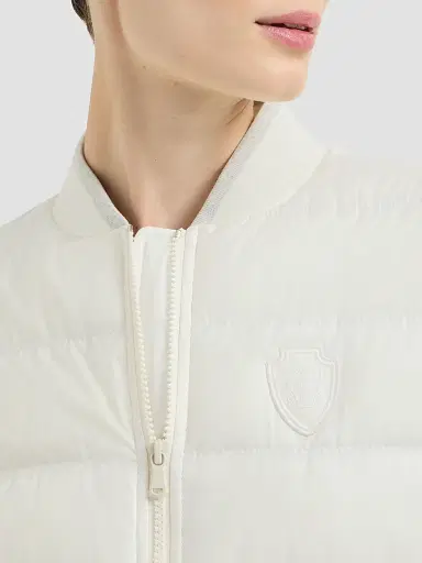 Brunello Cucinelli Women's Water-Resistant Matte Nylon Down Jacket with Logo | Thumbnail 5