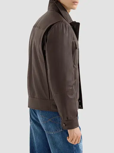 Brunello Cucinelli Men's Nappa Leather Outerwear Jacket with Thermore Padding | Thumbnail 3 Brunello Cucinelli Men's Nappa Leather Outerwear Jacket with Thermore Padding | Thumbnail 3