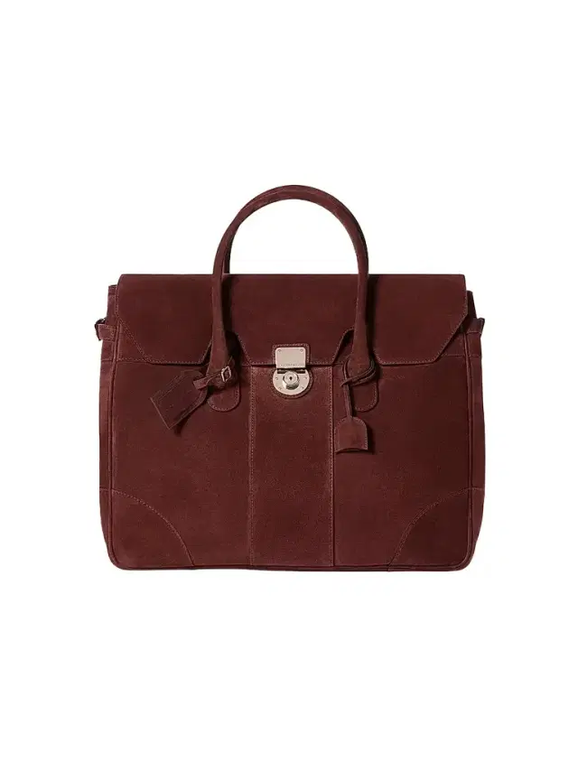 Brunello Cucinelli Men's Suede Boston Bag - Burgundy