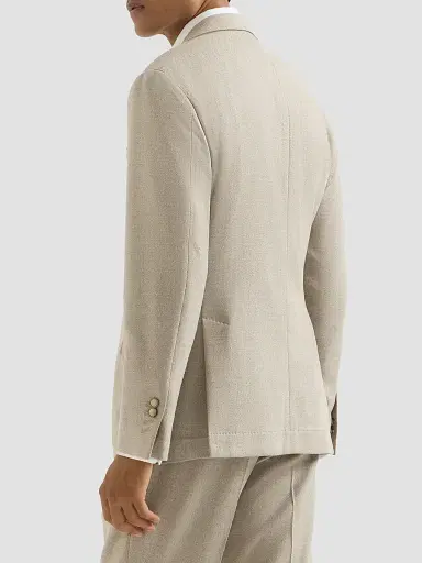 Brunello Cucinelli Men's Mouliné Virgin Wool Twill Deconstructed Blazer | Thumbnail 3 Brunello Cucinelli Men's Mouliné Virgin Wool Twill Deconstructed Blazer | Thumbnail 3