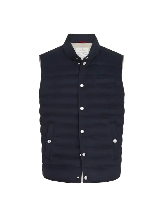Brunello Cucinelli Men's Lightweight Cashmere Flannel Down Vest - Dark Grey