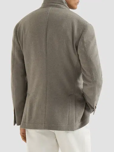 Brunello Cucinelli Men's Lightweight Water-Resistant Cashmere Outerwear Blazer - Military - Size XXXXL | Thumbnail 3 Brunello Cucinelli Men's Lightweight Water-Resistant Cashmere Outerwear Blazer - Military - Size XXXXL | Thumbnail 3