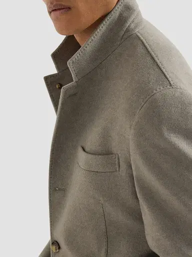 Brunello Cucinelli Men's Lightweight Water-Resistant Cashmere Outerwear Blazer - Military - Size XXXXL | Thumbnail 4 Brunello Cucinelli Men's Lightweight Water-Resistant Cashmere Outerwear Blazer - Military - Size XXXXL | Thumbnail 4