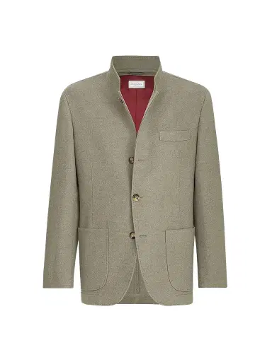 Brunello Cucinelli Men's Lightweight Water-Resistant Cashmere Outerwear Blazer - Military - Size XXXXL | Thumbnail 1 Brunello Cucinelli Men's Lightweight Water-Resistant Cashmere Outerwear Blazer - Military - Size XXXXL | Thumbnail 1