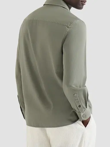 Brunello Cucinelli Men's Garment-Dyed Overshirt in Cotton Gabardine | Thumbnail 3 Brunello Cucinelli Men's Garment-Dyed Overshirt in Cotton Gabardine | Thumbnail 3