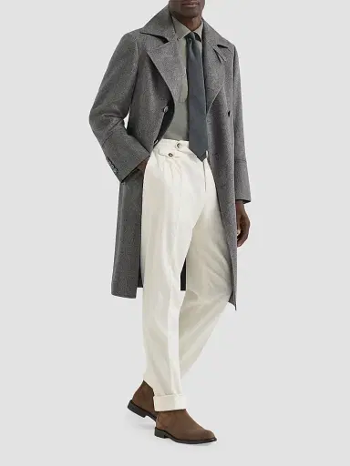 Brunello Cucinelli Men's Garment-Dyed Overshirt in Cotton Gabardine | Thumbnail 6 Brunello Cucinelli Men's Garment-Dyed Overshirt in Cotton Gabardine | Thumbnail 6