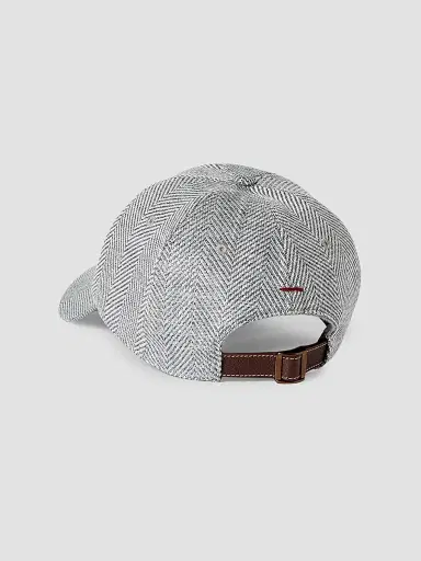 Brunello Cucinelli Men's Alpaca, Wool and Silk Chevron Baseball Cap - Cerulean | Thumbnail 2