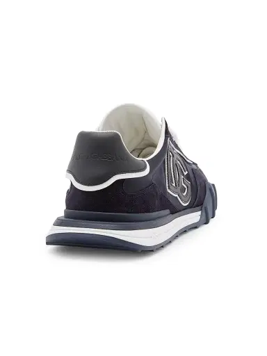 Dolce & Gabbana Men's New NY Leather-Blend Low-Top Sneakers - Blue Bianco | Thumbnail 3