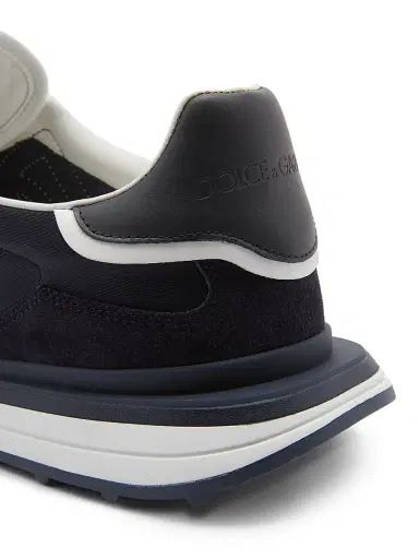Dolce & Gabbana Men's New NY Leather-Blend Low-Top Sneakers - Blue Bianco | Thumbnail 6