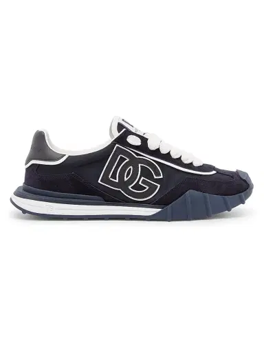 Dolce & Gabbana Men's New NY Leather-Blend Low-Top Sneakers - Blue Bianco | Thumbnail 1