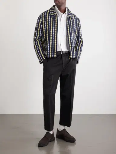 Thom Browne Logo-Appliquéd Striped Cotton-Oxford Shirt - Men | Thumbnail 2 Thom Browne Logo-Appliquéd Striped Cotton-Oxford Shirt - Men | Thumbnail 2
