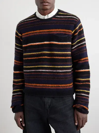 Sacai Striped Wool-Blend Sweater - Men | Thumbnail 3 Sacai Striped Wool-Blend Sweater - Men | Thumbnail 3