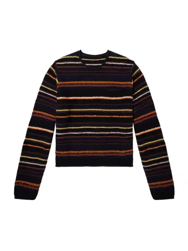 Sacai Striped Wool-Blend Sweater - Men | Thumbnail 1 Sacai Striped Wool-Blend Sweater - Men | Thumbnail 1