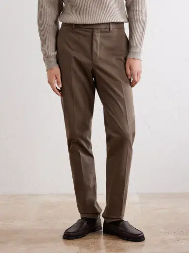 Slowear Tapered Pleated Stretch-Cotton Gabardine Suit Trousers - Men | Thumbnail 3