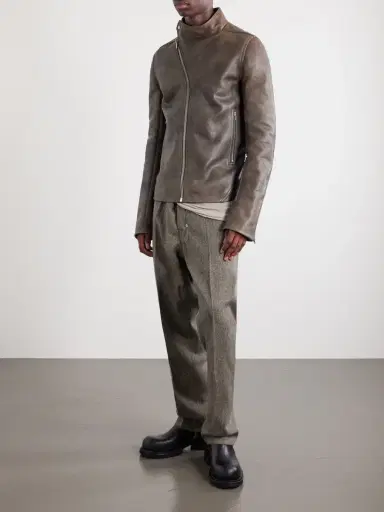 Rick Owens Release Panelled Full-Grain Leather Jacket - Men | Thumbnail 2 Rick Owens Release Panelled Full-Grain Leather Jacket - Men | Thumbnail 2