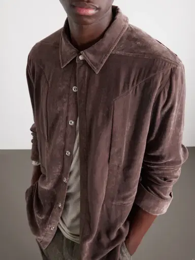 Rick Owens Fogpocket Velour Jacket - Men | Thumbnail 5 Rick Owens Fogpocket Velour Jacket - Men | Thumbnail 5