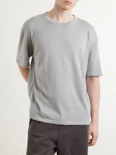 The Elder Statesman Lenny Ribbed Wool, Silk and Linen-Blend T-Shirt - Men | Thumbnail 3 The Elder Statesman Lenny Ribbed Wool, Silk and Linen-Blend T-Shirt - Men | Thumbnail 3