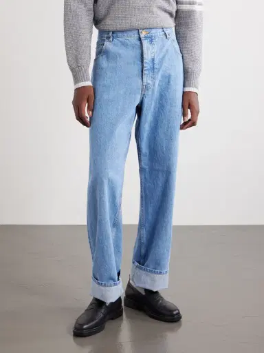 Thom Browne Cinch-Back Wide-Leg Jeans - Men | Thumbnail 3