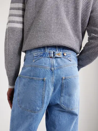 Thom Browne Cinch-Back Wide-Leg Jeans - Men | Thumbnail 5