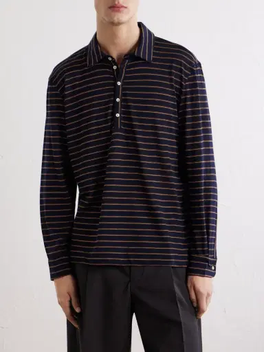 Massimo Alba Raya Striped Cotton-Jersey Polo Shirt - Men | Thumbnail 3 Massimo Alba Raya Striped Cotton-Jersey Polo Shirt - Men | Thumbnail 3