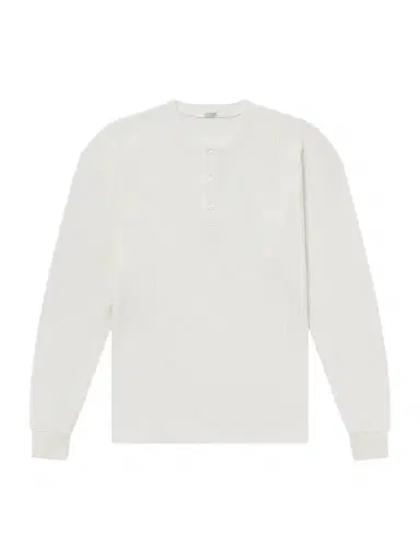 A.PRESSE Waffle-Knit Cotton and Cashmere-Blend Henley T-Shirt - Men | Thumbnail 1