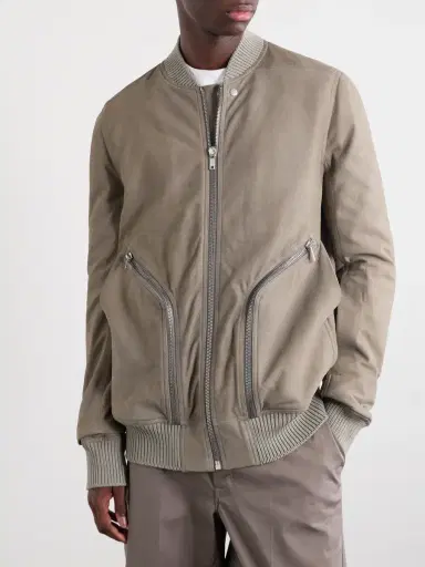 Rick Owens Bauhaus Leather Zip-Up Flight Jacket - Men | Thumbnail 3