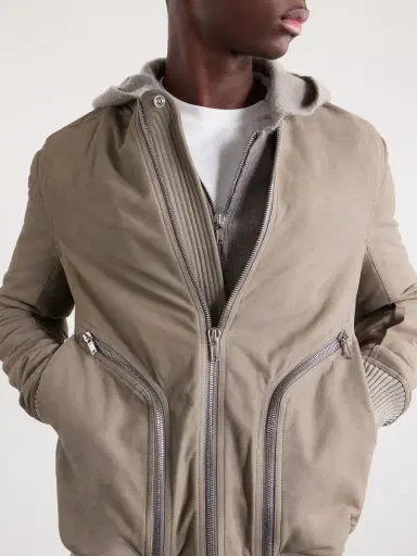 Rick Owens Bauhaus Leather Zip-Up Flight Jacket - Men | Thumbnail 5