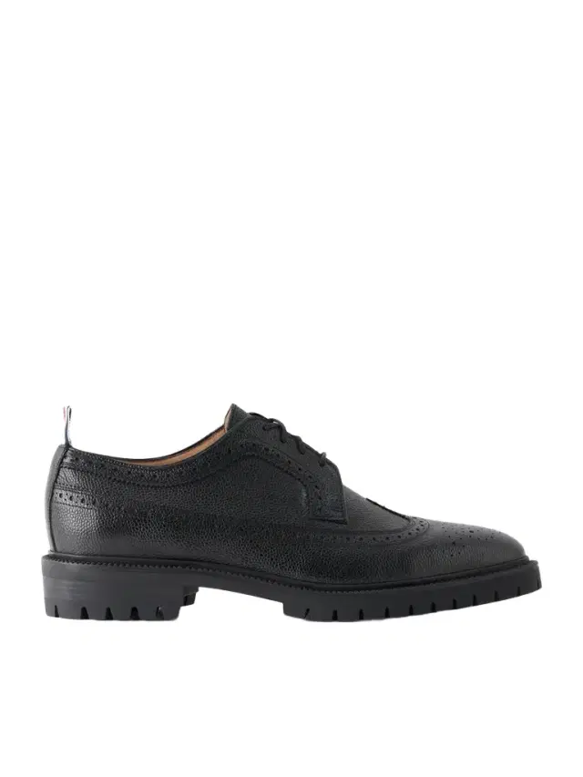 Thom Browne Longwing Pebble-Grain Leather Brogues - Men