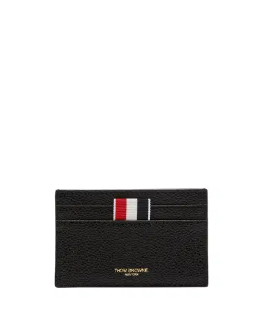 Thom Browne Men's Pebble Grain Leather Card Holder | Thumbnail 1 Thom Browne Men's Pebble Grain Leather Card Holder | Thumbnail 1