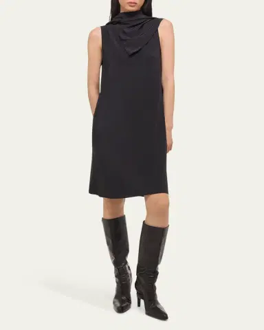 Helmut Lang Long-Sleeve Silk Scarf Dress | Thumbnail 4 Helmut Lang Long-Sleeve Silk Scarf Dress | Thumbnail 4