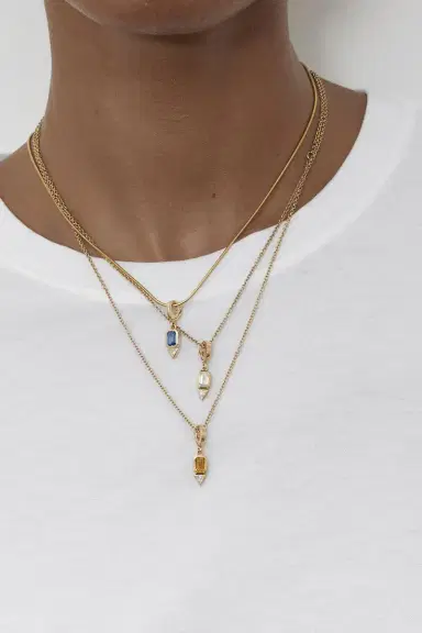 Azlee Blue Sapphire Diamond Trillion Charm | Thumbnail 2 Azlee Blue Sapphire Diamond Trillion Charm | Thumbnail 2