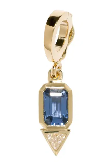 Azlee Blue Sapphire Diamond Trillion Charm | Thumbnail 1 Azlee Blue Sapphire Diamond Trillion Charm | Thumbnail 1