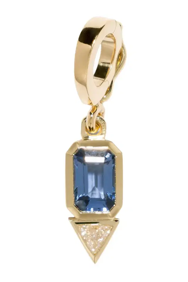 Azlee Blue Sapphire Diamond Trillion Charm