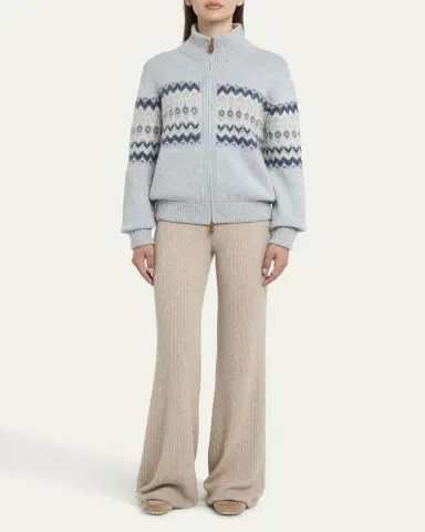 Loro Piana Alpe Pile Cashmere GG 5 Bomber Sweater | Thumbnail 2 Loro Piana Alpe Pile Cashmere GG 5 Bomber Sweater | Thumbnail 2