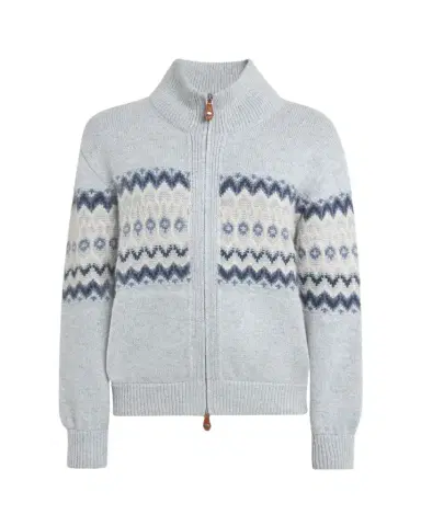 Loro Piana Alpe Pile Cashmere GG 5 Bomber Sweater | Thumbnail 1 Loro Piana Alpe Pile Cashmere GG 5 Bomber Sweater | Thumbnail 1