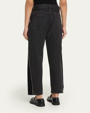 UNDERCOVER Mixed-Media Denim Straight-Leg Ankle Sweatpants | Thumbnail 3 UNDERCOVER Mixed-Media Denim Straight-Leg Ankle Sweatpants | Thumbnail 3