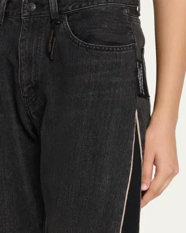 UNDERCOVER Mixed-Media Denim Straight-Leg Ankle Sweatpants | Thumbnail 5 UNDERCOVER Mixed-Media Denim Straight-Leg Ankle Sweatpants | Thumbnail 5